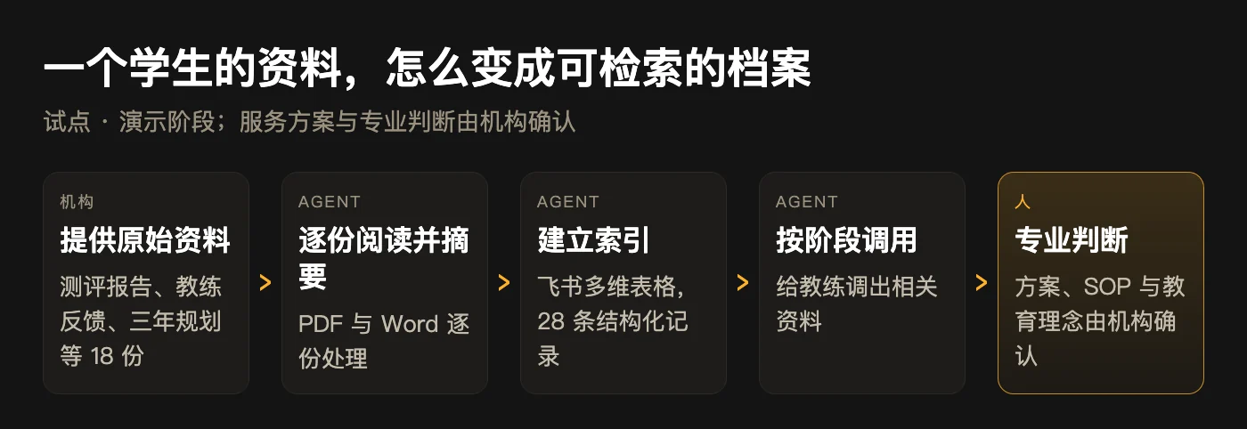 流程图：AI 做哪一步，人做哪一步（金色为人）